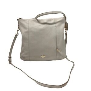 Coach Pebbled Leather Convertible Hobo Bag Cream Off-White F34511 Gold Hardware